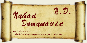 Nahod Domanović vizit kartica